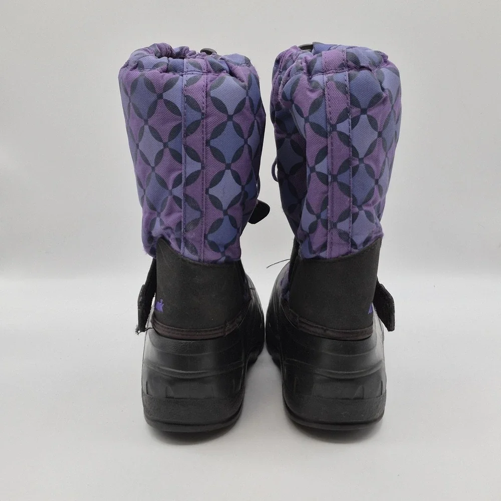 Kamik Snow Boots Youth Size 6 Purple‎ Black Winter Waterproof Drawstring Strap